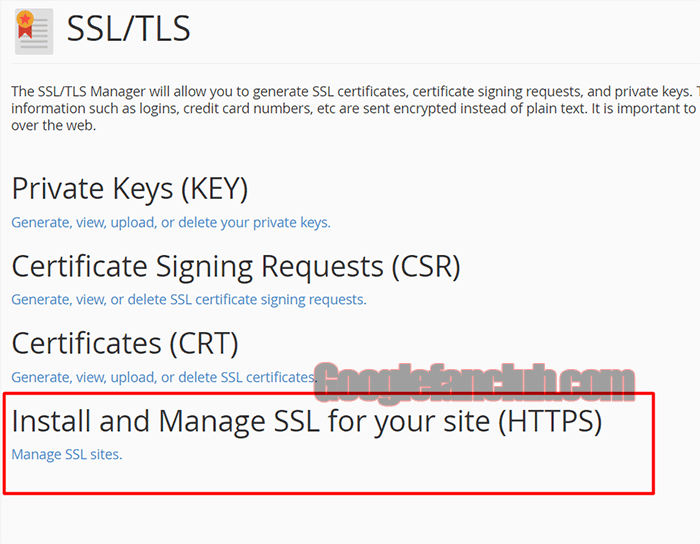 install and manage SSL