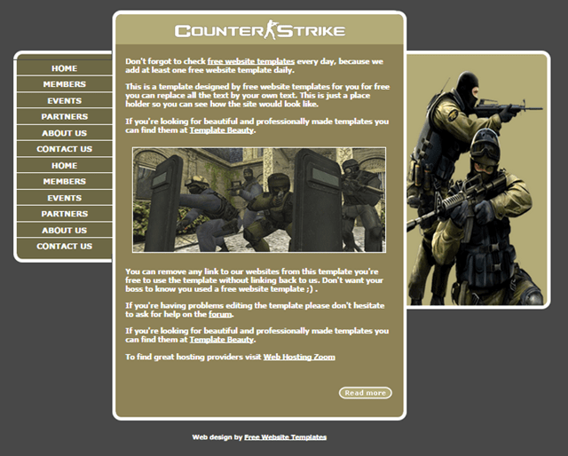 Ücretsiz Counter-Strike Sitesi Tasarımı