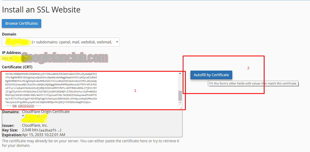 install a SSL website